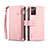 Custodia Portafoglio In Pelle Cover con Supporto B01S per Samsung Galaxy Note 20 5G Oro Rosa