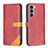 Custodia Portafoglio In Pelle Cover con Supporto B02F per Motorola Moto Edge S30 5G Rosso