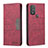 Custodia Portafoglio In Pelle Cover con Supporto B02F per Motorola Moto G Play (2023) Rosso