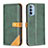 Custodia Portafoglio In Pelle Cover con Supporto B02F per Motorola Moto G31 Verde