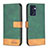 Custodia Portafoglio In Pelle Cover con Supporto B02F per OnePlus Nord CE 2 5G Verde