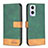 Custodia Portafoglio In Pelle Cover con Supporto B02F per OnePlus Nord N20 5G Verde