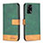 Custodia Portafoglio In Pelle Cover con Supporto B02F per Oppo A74 4G Verde