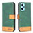 Custodia Portafoglio In Pelle Cover con Supporto B02F per Oppo A96 4G Verde