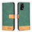 Custodia Portafoglio In Pelle Cover con Supporto B02F per Oppo F19 Verde
