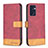 Custodia Portafoglio In Pelle Cover con Supporto B02F per Oppo Find X5 Lite 5G Rosso