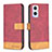 Custodia Portafoglio In Pelle Cover con Supporto B02F per Oppo Reno8 Lite 5G Rosso