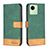 Custodia Portafoglio In Pelle Cover con Supporto B02F per Realme C30s Verde