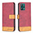 Custodia Portafoglio In Pelle Cover con Supporto B02F per Realme Q5 5G Rosso