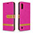 Custodia Portafoglio In Pelle Cover con Supporto B02F per Samsung Galaxy A01 SM-A015 Rosa Caldo