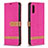 Custodia Portafoglio In Pelle Cover con Supporto B02F per Samsung Galaxy A02 Rosa Caldo