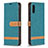 Custodia Portafoglio In Pelle Cover con Supporto B02F per Samsung Galaxy A02 Verde