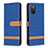 Custodia Portafoglio In Pelle Cover con Supporto B02F per Samsung Galaxy A02s Blu