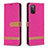 Custodia Portafoglio In Pelle Cover con Supporto B02F per Samsung Galaxy A02s Rosa Caldo