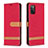 Custodia Portafoglio In Pelle Cover con Supporto B02F per Samsung Galaxy A02s Rosso