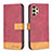 Custodia Portafoglio In Pelle Cover con Supporto B02F per Samsung Galaxy A13 4G Rosso