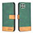 Custodia Portafoglio In Pelle Cover con Supporto B02F per Samsung Galaxy A22s 5G Verde