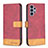 Custodia Portafoglio In Pelle Cover con Supporto B02F per Samsung Galaxy A32 4G Rosso