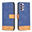 Custodia Portafoglio In Pelle Cover con Supporto B02F per Samsung Galaxy A72 4G Blu