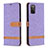 Custodia Portafoglio In Pelle Cover con Supporto B02F per Samsung Galaxy F02S SM-E025F Lavanda