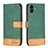 Custodia Portafoglio In Pelle Cover con Supporto B02F per Samsung Galaxy F14 5G Verde