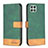 Custodia Portafoglio In Pelle Cover con Supporto B02F per Samsung Galaxy F42 5G Verde