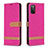 Custodia Portafoglio In Pelle Cover con Supporto B02F per Samsung Galaxy M02s Rosa Caldo