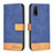 Custodia Portafoglio In Pelle Cover con Supporto B02F per Vivo Y12s Blu