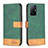 Custodia Portafoglio In Pelle Cover con Supporto B02F per Xiaomi Mi 11T 5G Verde