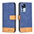 Custodia Portafoglio In Pelle Cover con Supporto B02F per Xiaomi Mi 12T Pro 5G Blu