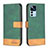 Custodia Portafoglio In Pelle Cover con Supporto B02F per Xiaomi Mi 12T Pro 5G Verde