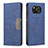 Custodia Portafoglio In Pelle Cover con Supporto B02F per Xiaomi Poco X3 Pro Blu