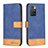 Custodia Portafoglio In Pelle Cover con Supporto B02F per Xiaomi Redmi 10 4G Blu