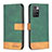 Custodia Portafoglio In Pelle Cover con Supporto B02F per Xiaomi Redmi 10 4G Verde