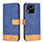 Custodia Portafoglio In Pelle Cover con Supporto B02F per Xiaomi Redmi 10 India Blu