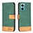 Custodia Portafoglio In Pelle Cover con Supporto B02F per Xiaomi Redmi 10 Prime Plus 5G Verde