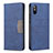 Custodia Portafoglio In Pelle Cover con Supporto B02F per Xiaomi Redmi 9i Blu