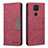 Custodia Portafoglio In Pelle Cover con Supporto B02F per Xiaomi Redmi Note 9 Rosso