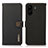 Custodia Portafoglio In Pelle Cover con Supporto B02H per Xiaomi Poco C65 Nero