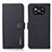 Custodia Portafoglio In Pelle Cover con Supporto B02H per Xiaomi Poco X3 NFC Blu