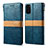 Custodia Portafoglio In Pelle Cover con Supporto B02S per Samsung Galaxy S20 Blu