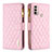 Custodia Portafoglio In Pelle Cover con Supporto B03F per Motorola Moto E30 Rosa