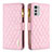 Custodia Portafoglio In Pelle Cover con Supporto B03F per Motorola Moto E32s Rosa