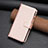 Custodia Portafoglio In Pelle Cover con Supporto B03F per Nokia C32 Oro Rosa