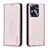 Custodia Portafoglio In Pelle Cover con Supporto B03F per Realme C55 Oro Rosa