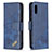 Custodia Portafoglio In Pelle Cover con Supporto B03F per Samsung Galaxy A02 Blu