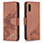 Custodia Portafoglio In Pelle Cover con Supporto B03F per Samsung Galaxy A02 Marrone