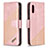 Custodia Portafoglio In Pelle Cover con Supporto B03F per Samsung Galaxy A02 Oro Rosa