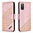 Custodia Portafoglio In Pelle Cover con Supporto B03F per Samsung Galaxy A03s Oro Rosa