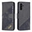 Custodia Portafoglio In Pelle Cover con Supporto B03F per Samsung Galaxy A04s Nero